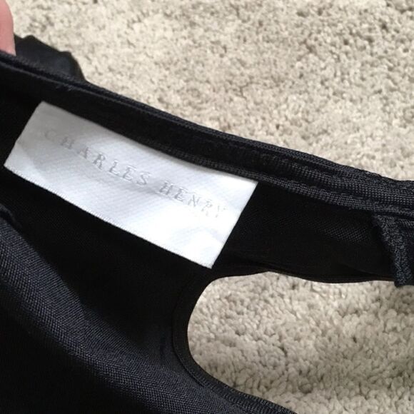 CHARLES HENRY black dress with drape bodice. New - Picture 9 of 9